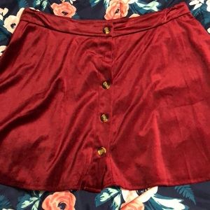Red velvet skirt